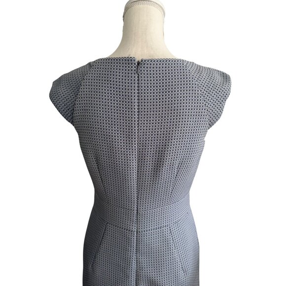 BANANA REPUBLIC Blue White Patterned Work Cocktail Dress Size 6P - Picture 10 of 11